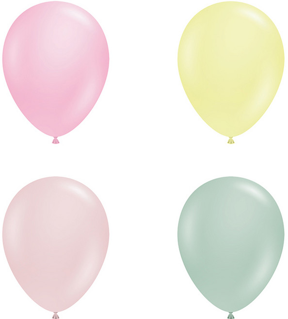 터프텍스 풍선 4종 x 10p 세트 13cm, 베이비핑크, 레몬에이드, 까메오, 엠파워민트, 1세트