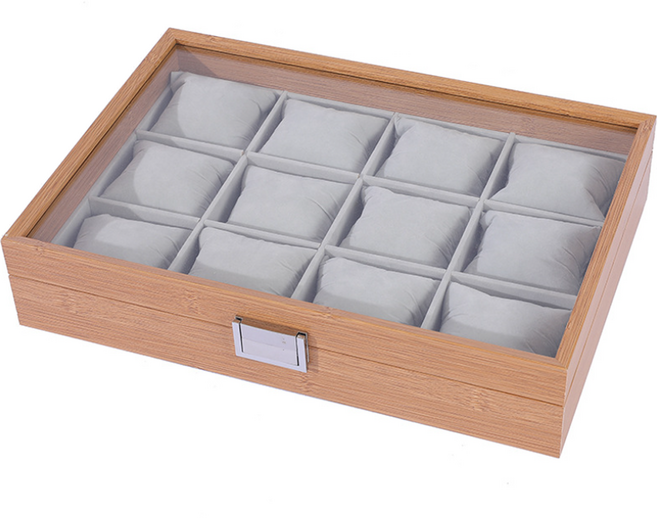 오브민 우드 12구 벨벳소재 쿠션 시계보관함