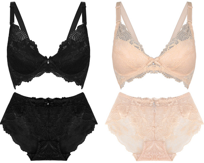 볼리쉬 트윙클 레이스 노와이어 브라 2종 + 팬티 2종 세트 VBR1038S