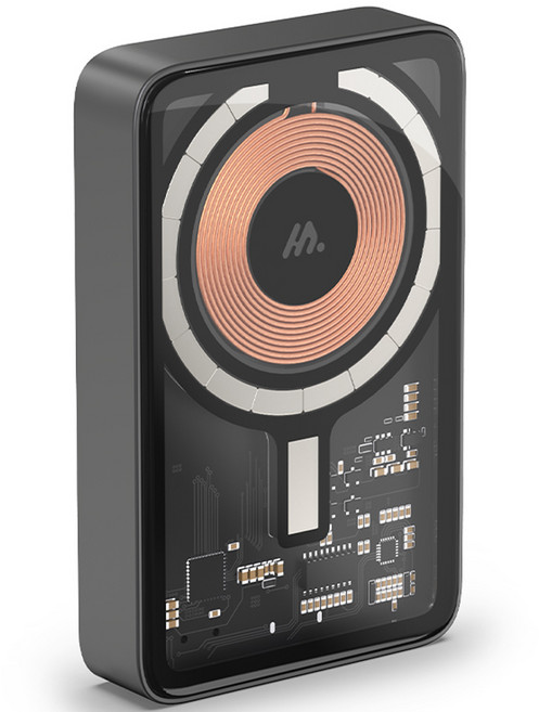 밸류엠 아이폰 고속 무선충전 맥세이프 보조배터리 5000mAh, 투명, VM-B2TM5APQ15W