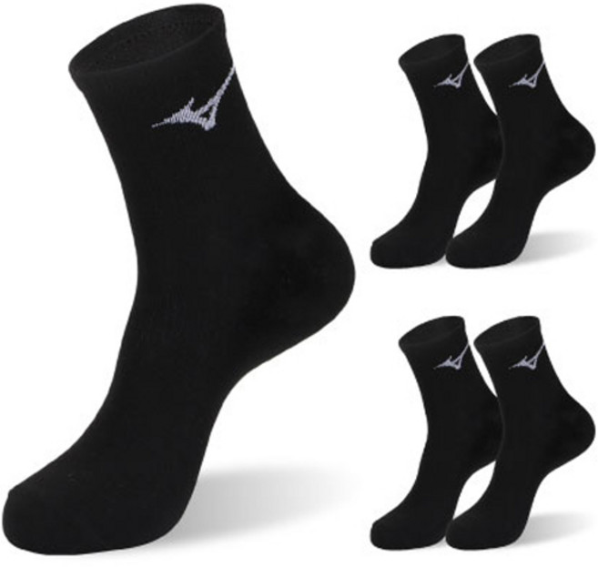 미즈노 스피드 미드 스포츠 양말, 블랙, 5세트