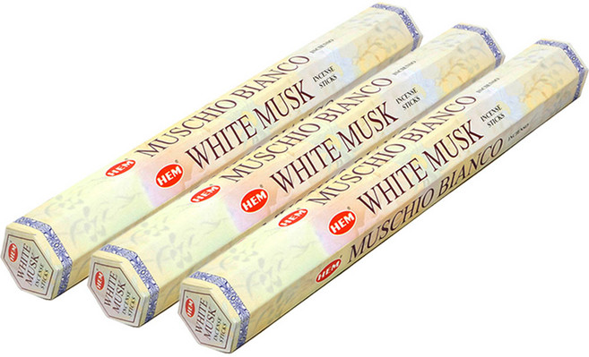 HEM 헥사 스틱 인센스 3개, 화이트 머스크