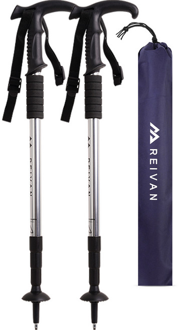 라이반 레디컬 등산스틱 T자형 2p + 가방 세트, 리얼실버, 1세트