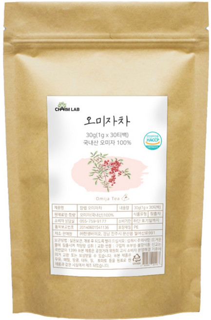 참랩 오미자 건강차 삼각티백, 1g, 30개입, 1개