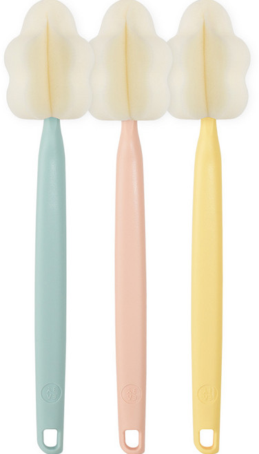 베이비앤아이 유아용 크림 롱 젖병솔 3종 세트, 레인보우, 1세트