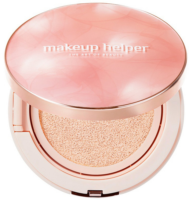 makeup helper 安瓶光澤氣墊粉餅 23g, 21號 蜜桃色, 1個