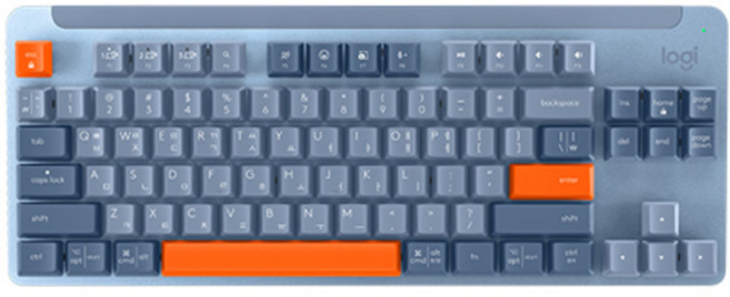 로지텍 SIGNATURE K855 무선 기계식 TKL 텐키리스 키보드, 블루그레이, 920-011223, 적축