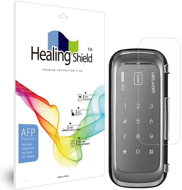 힐링쉴드 도어락 올레포빅 액정보호필름 세트, 1세트, 웰콤 WGT130