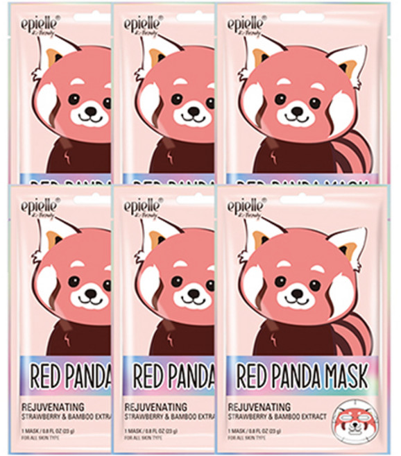 에피엘르 시즌4 동물 캐릭터 레드판다 마스크팩, 1개입, 6개