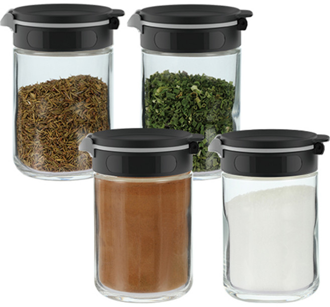 엘레멘탈키친 시노글라스 듀얼 스파이스 양념병 블랙 200ml, 4개, 단품