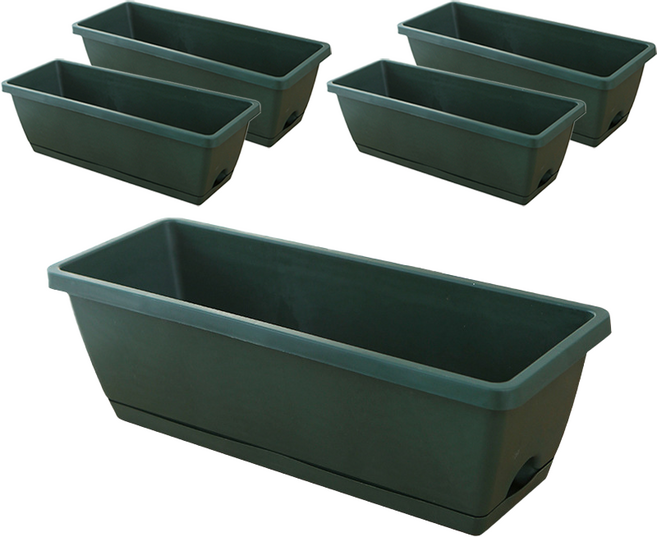 유토밸런 직사각 텃밭 화분 5p, 다크그린, 1세트