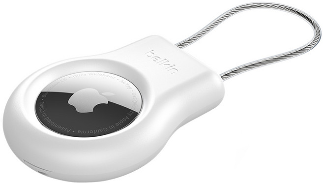 벨킨 에어태그 보호 케이스 와이어 케이블 키링 홀더 MSC009bt, 화이트, 1개