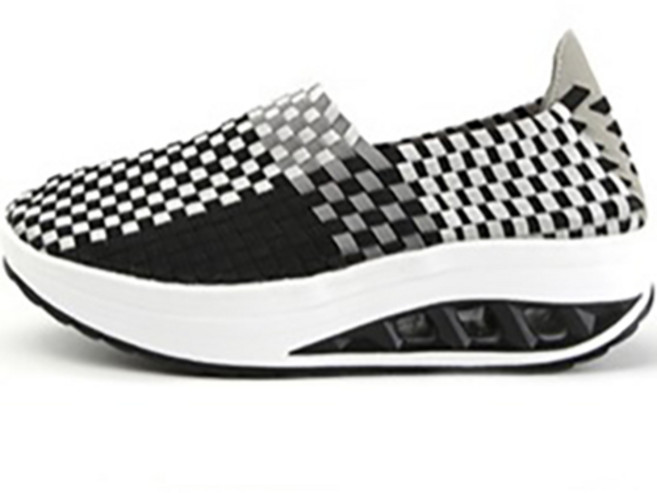 키높이 우븐 통굽 우븐슈 슬립온