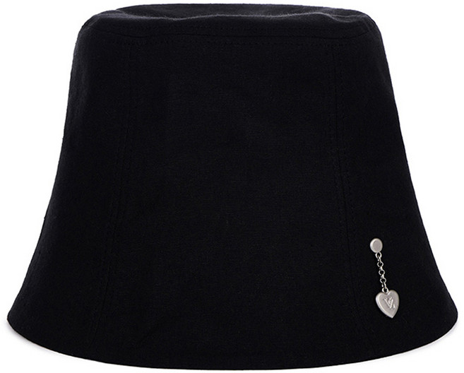 바잘 하트체인 스터드 린넨 버킷햇