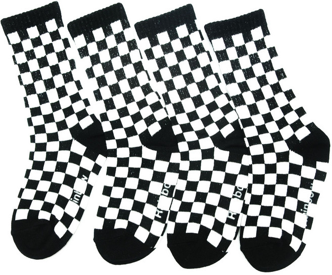 지앤 아동용 g화이트블랙 체커보드 4족 세트 양말