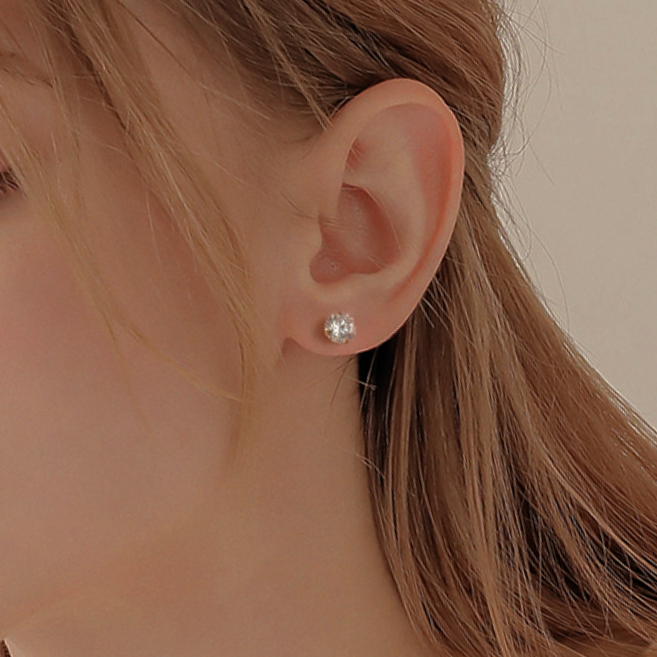 엔클레어 여성용 6프롱 Simulant Diamond 귀걸이 0.2캐럿