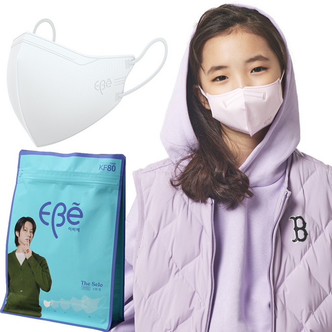 이비에 더세로 마스크 KF80 소형, 30개입, 1개, 화이트