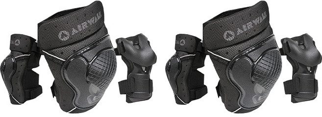 에어워크 키네틱 무릎 팔꿈치 손목 성인 보호대 2p, BLACK, 1세트