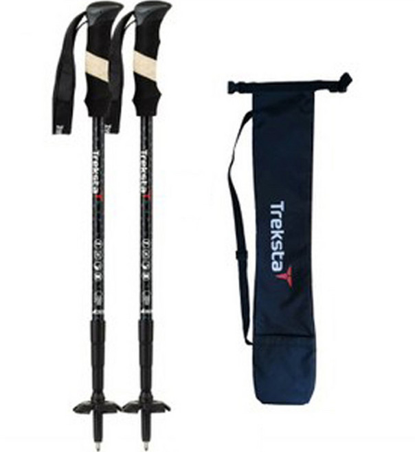 트렉스타 보이져 4단 초경량 등산스틱 2p + 케이스, 블랙그린, 1세트