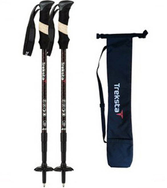 트렉스타 보이져 4단 초경량 등산스틱 2p + 케이스, 블랙버건디, 1세트