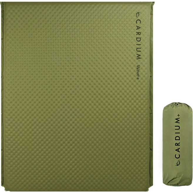 카디움 2인용 자충매트 + 보관 가방 + 수리패치 세트, 올리브
