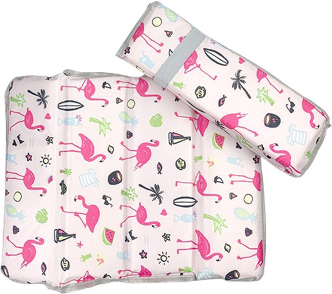 라온투유 휴대용 폴딩 방수 방석 4단 2p, 22 핑크플라밍고