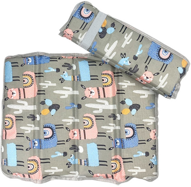 라온투유 휴대용 폴딩 방수 방석 4단 2p, 18그레이알파카