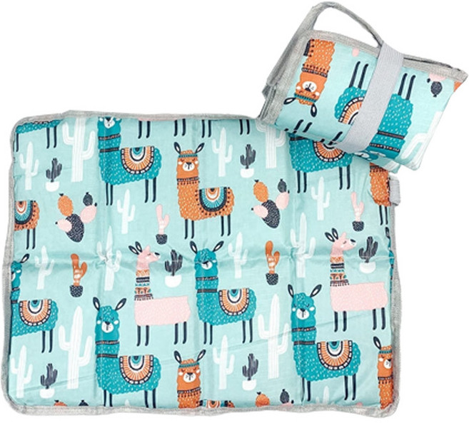 라온투유 휴대용 폴딩 방수 방석 8단 2p, 15 블루알파카