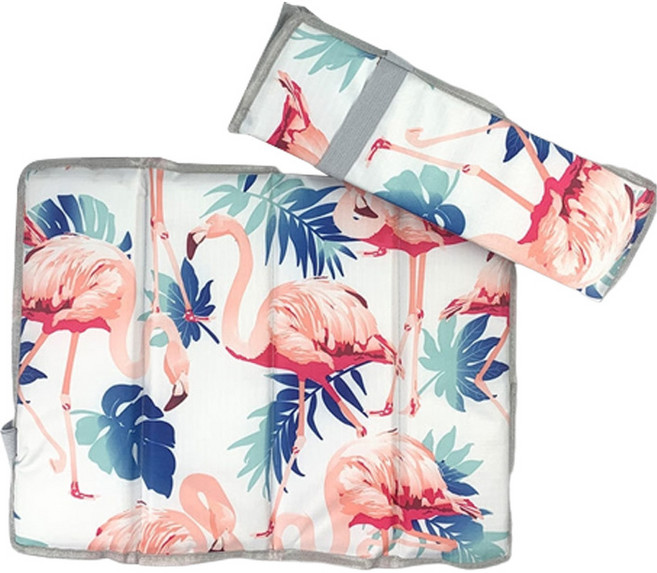 라온투유 휴대용 폴딩 방수 방석 4단 2p, 20 화이트플라밍고