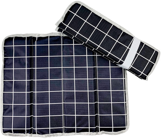 라온투유 휴대용 폴딩 방수 방석 4단 2p, 10 블랙