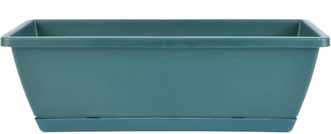 엘쏘 직사각 화분 + 받침 세트, 그린블루, 1세트