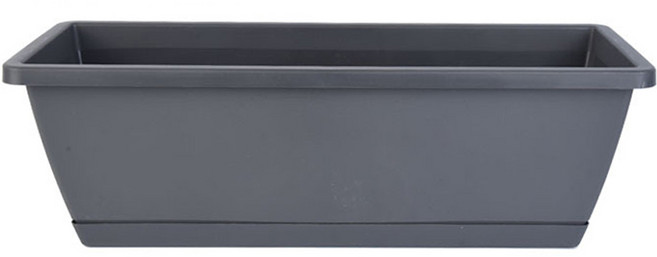 엘쏘 직사각 화분 + 받침 세트, 차콜그레이, 1세트