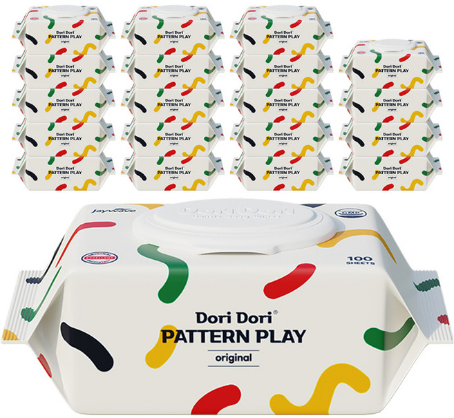 도리도리 패턴플레이 오리지널 아기 물티슈 캡형, 55g, 100매, 20개