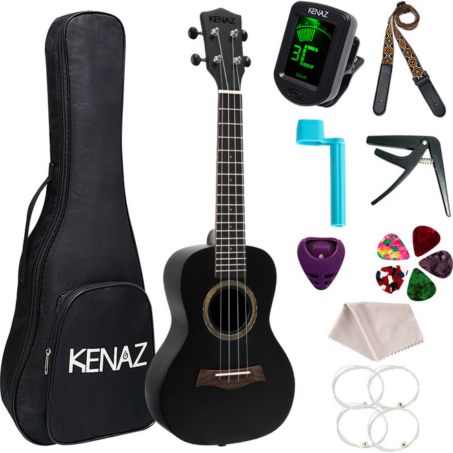 케나즈 우쿨렐레 KU43C BK + 구성품 11종 세트, 콘서트, 1개