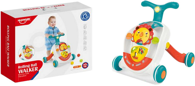 하늘썬별 라이언 롤링 공 걸음마 보조기, 혼합색상, 1개