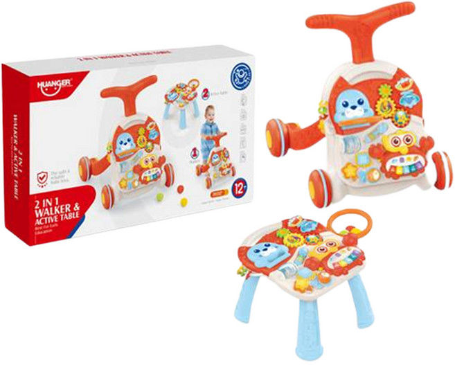 하늘썬별 2 in 1 해피 걸음마 에듀 테이블 huanhe0829, 오렌지, 1개