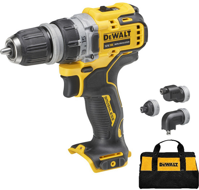 DEWALT 得偉 12V Max 多功能頭電鑽起子機 + 4種多功能頭 + 軟袋套組 DCD703N-KR, 1套