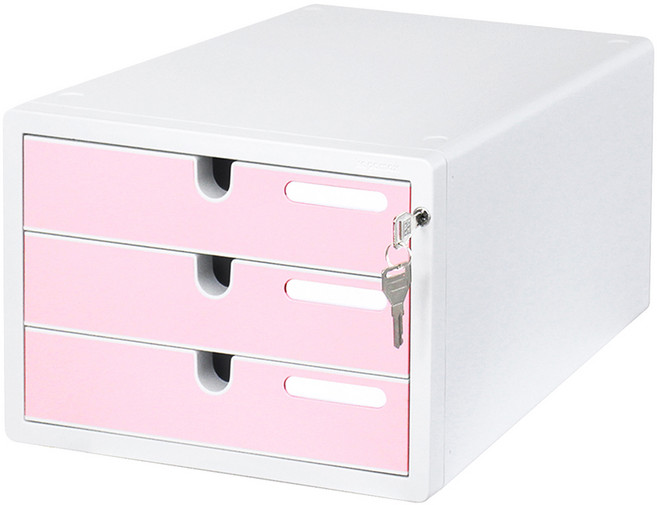 카파맥스 칼라 서류함, 핑크, 3단