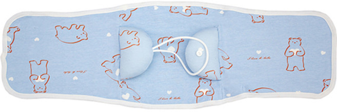 베이비스토리 유아용 스와들 쿠션 스트랩 담요 곰하트, 블루