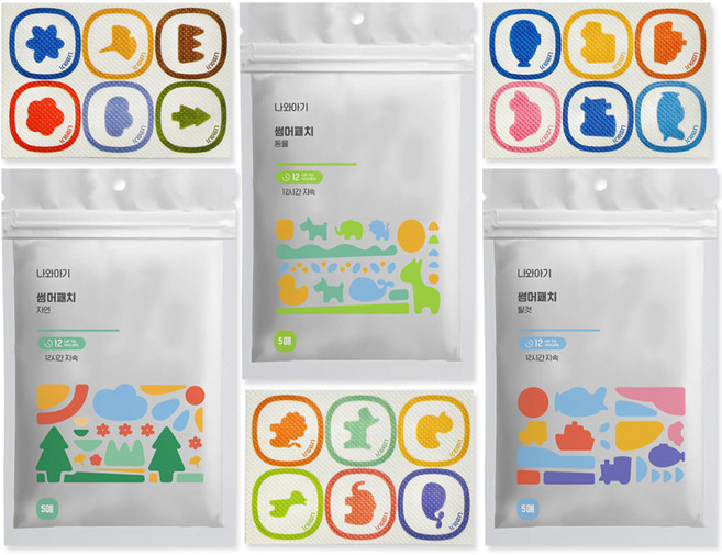 나와아기 썸머 패치 모기 스티커 30패치, 혼합색상, 3개