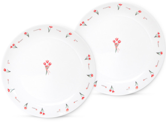 바칠레 로맨스 플로라 원형 소접시, 혼합색상, 2개