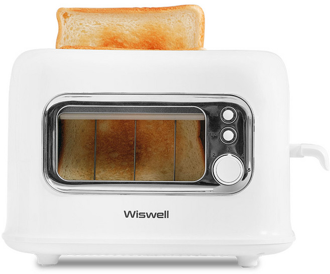 위즈웰 보이는 팝업 토스트기 화이트, TA8200