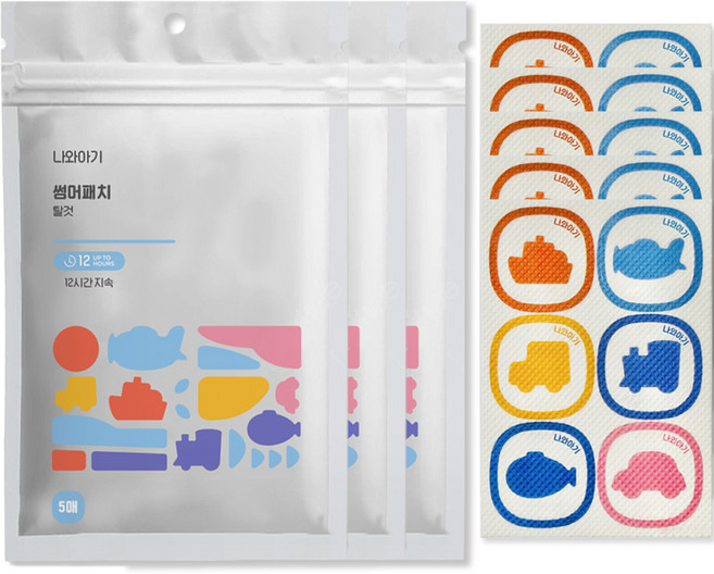 나와아기 썸머 모기퇴치패치 30p, 탈것, 3개