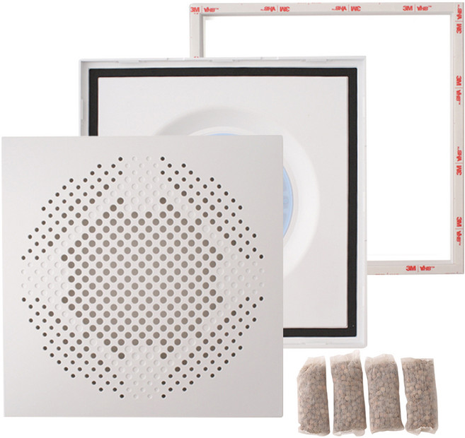 BAS 환풍기 역류 방지 트랩 댐퍼 + 황토볼 패드 4p 세트, 1세트