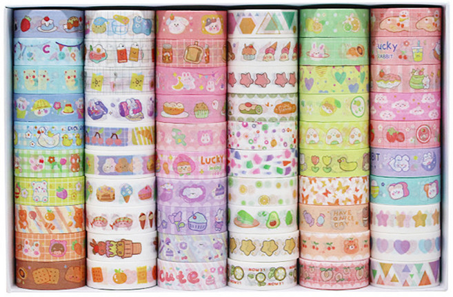 동아피엠에스 DIY 마스킹 데코테이프 60종 1.5cm x 2m, 혼합색상, 1세트