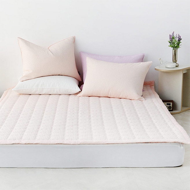 아망떼 포휴즈 시어서커 리플 침대패드, 피치핑크