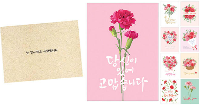 康乃馨卡片 9入組, 混色