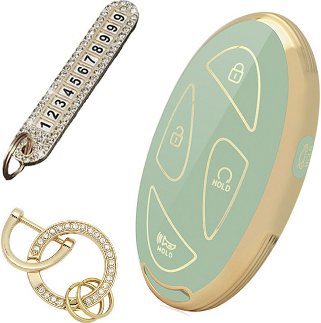 AB 프리미엄 TPU 차 키 케이스 세트, 올리브그린, AH-10