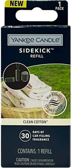 YK 사이드킥 차량용 방향제 리필, 1개, 클린코튼