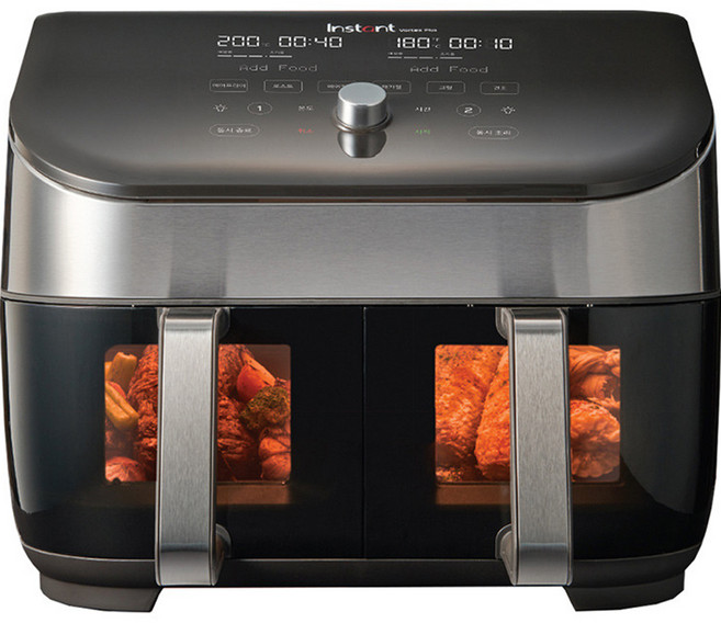 Instant Pot Vortex Plus ClearCook 雙籃氣炸鍋 8L, 黑色, DAF8132SS